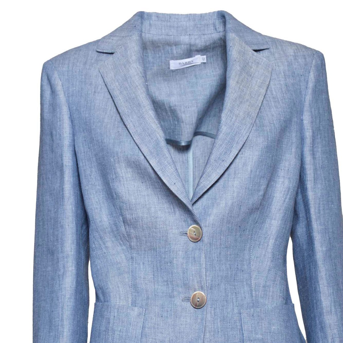 BARBA NAPOLI BARBA BLAZER JAQUELINE SINGLE BREASTED IN LIGHT BLUE LINEN