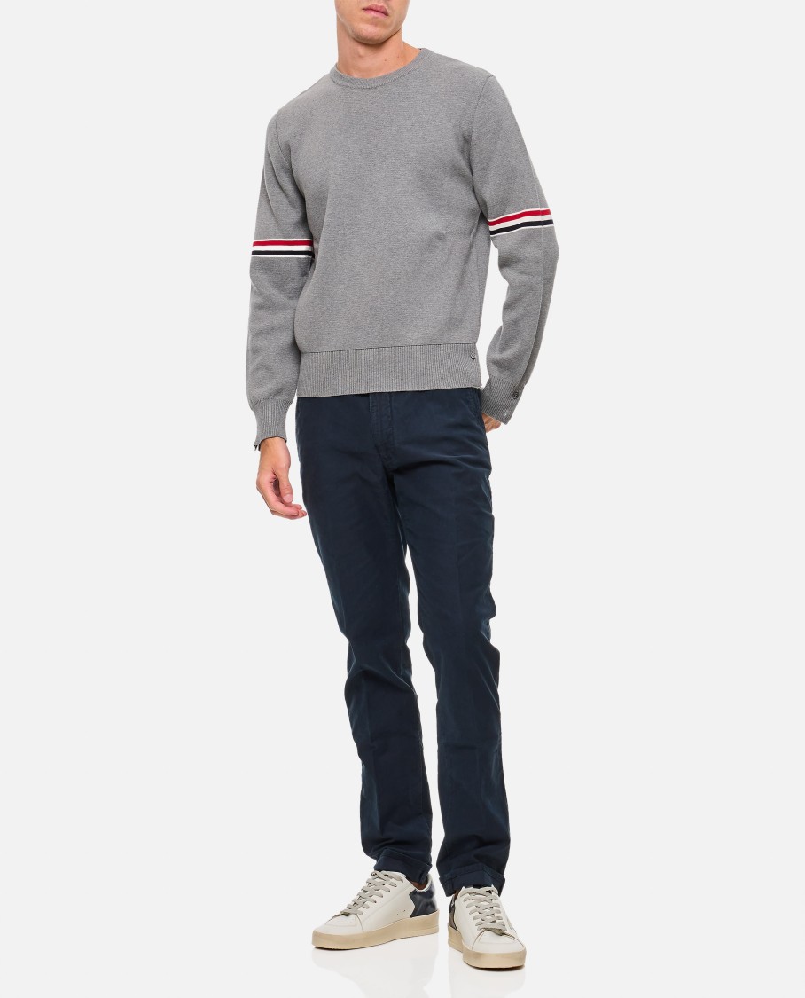 Shop Thom Browne Crewneck Pullover In Grey