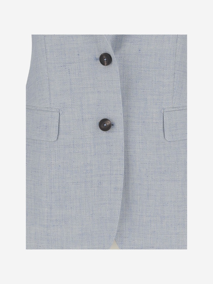 TAGLIATORE TAGLIATORE LINEN BLEND SINGLE-BREASTED JACKET