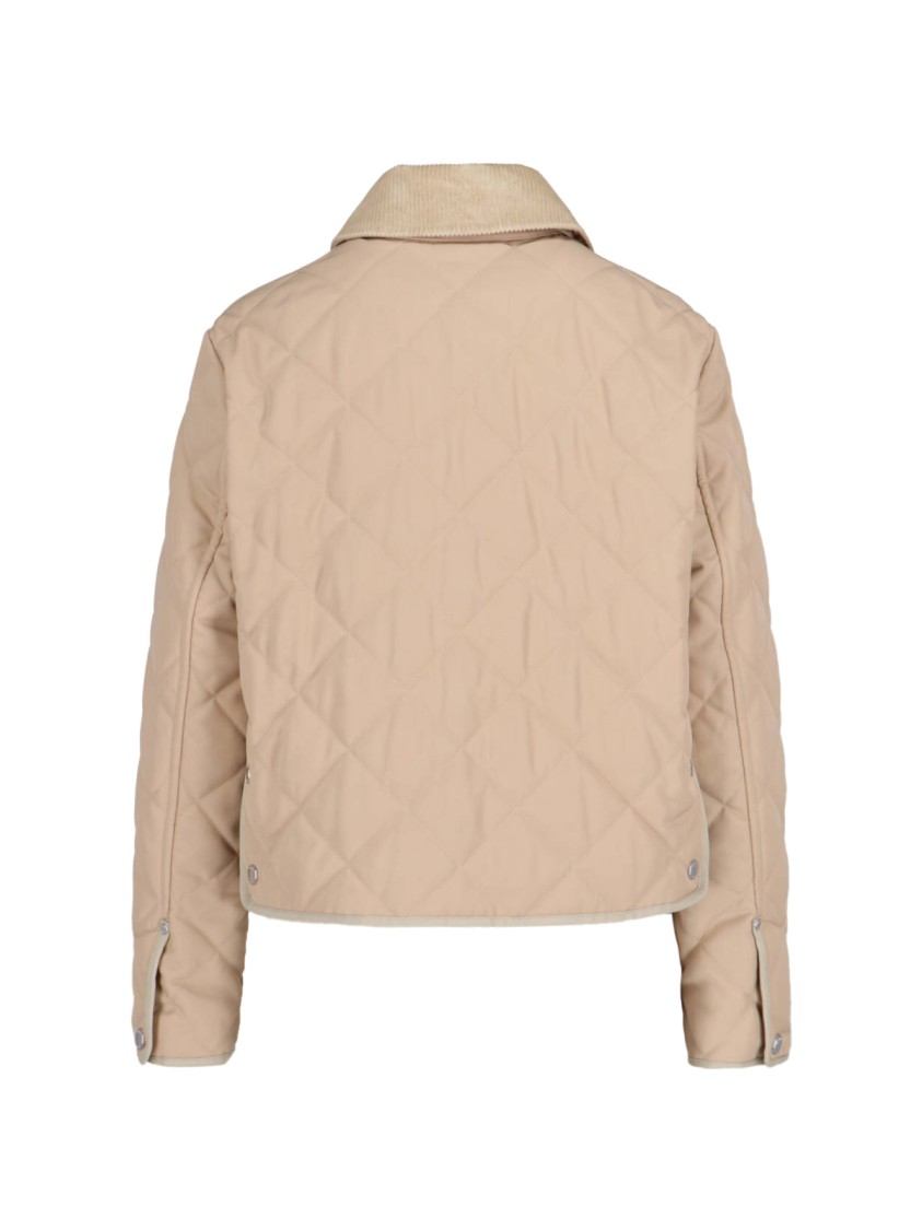 Burberry Lanford Short Quilted Nylon Jacket In Neutrals