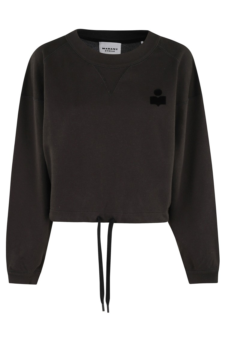 Isabel Marant Étoile Marant Etoile Margo Logo Cotton Crewneck Sweatshirt In Black