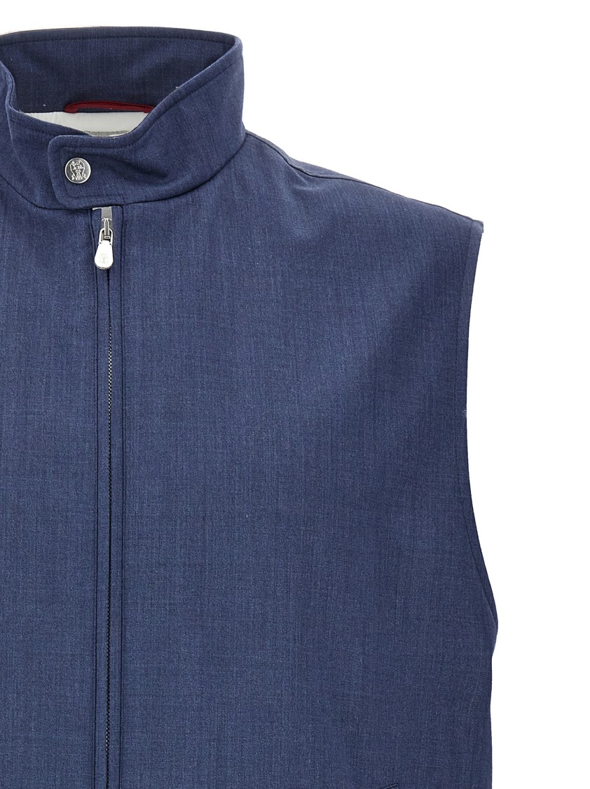 Brunello Cucinelli Wool Vest With Sleeveless Design And Button Accents