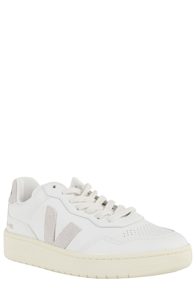 Shop Veja V-90 Sneakers In White