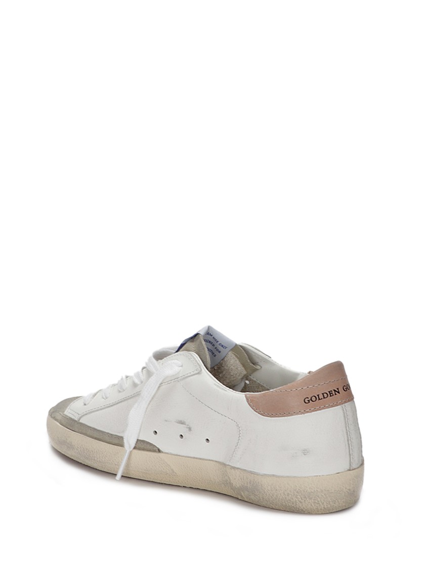 Golden Goose Super-star Leather Upper And Heel Suede Toe Glitte In Neutral