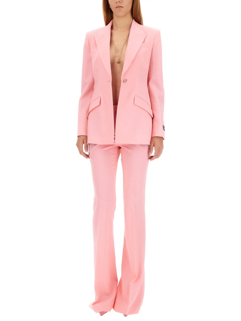 Versace Single Breasted Medusa Jacket In Pink