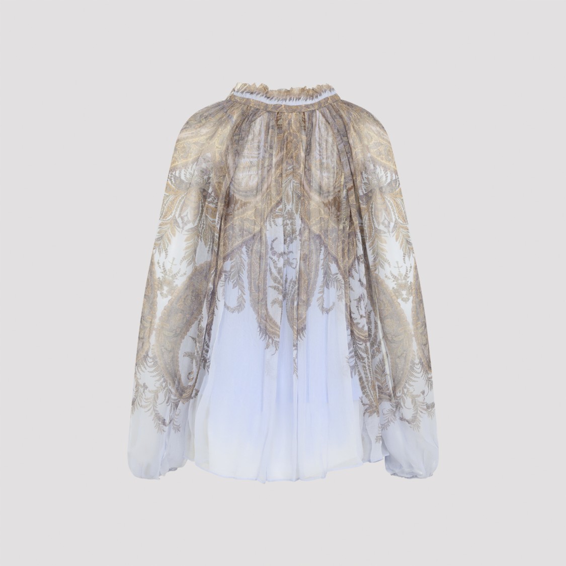 Zimmermann Womens Lilac Paisley Billow Printed Chiffon Blouse In White