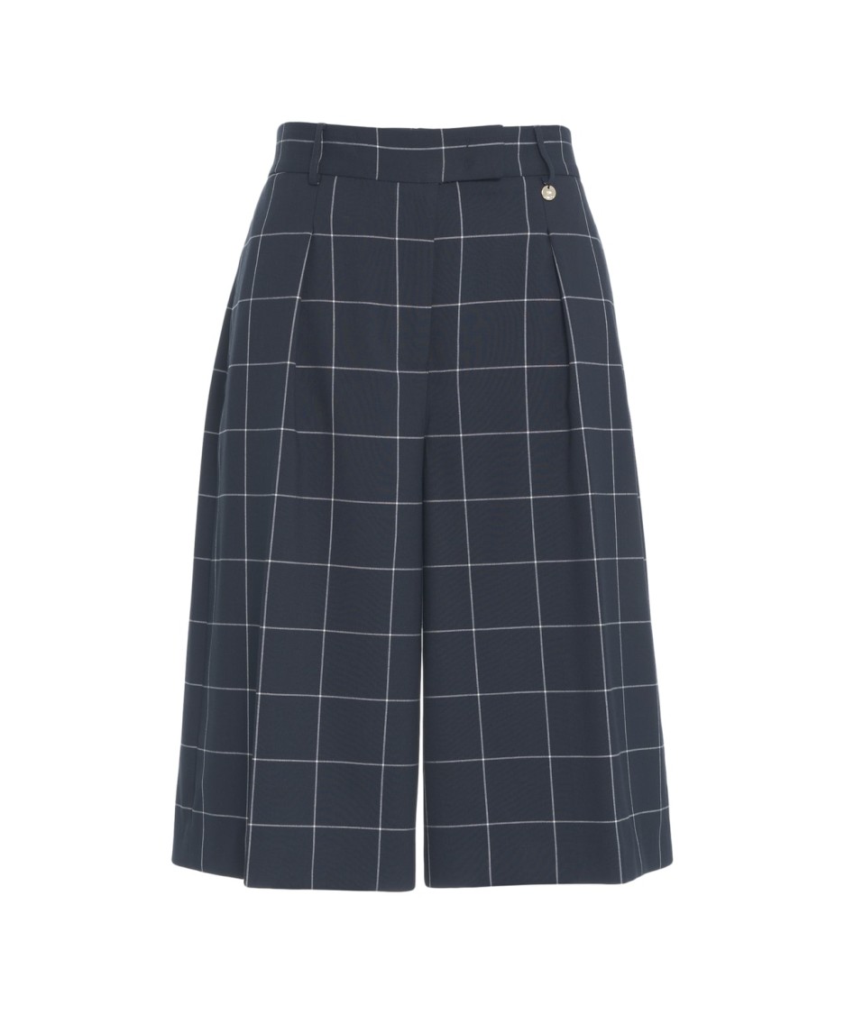 Liu •jo Liu Jo Pleated Bermuda Shorts With All-over Check Pattern