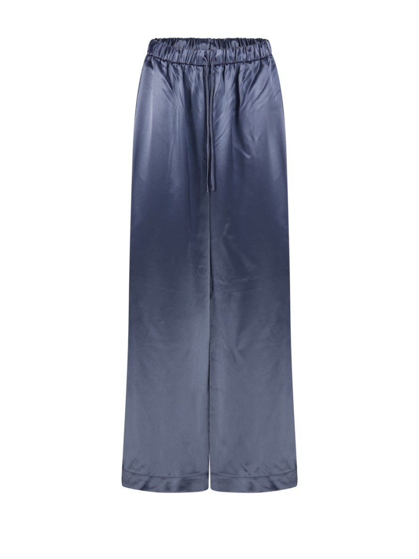 By Malene Birger Elastic Waistband Wide Leg Trousers In Blue