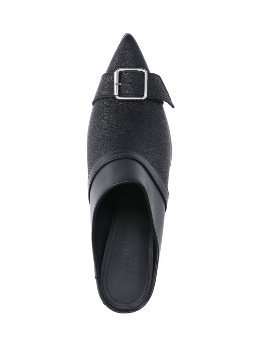 Mm6 Maison Margiela Rider 50mm Pointed-toe Mules In Black
