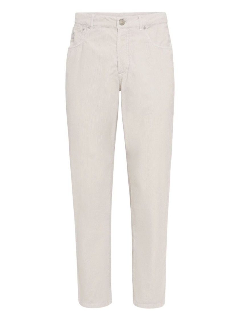 Brunello Cucinelli Tailored Light Grey Trousers In Gray