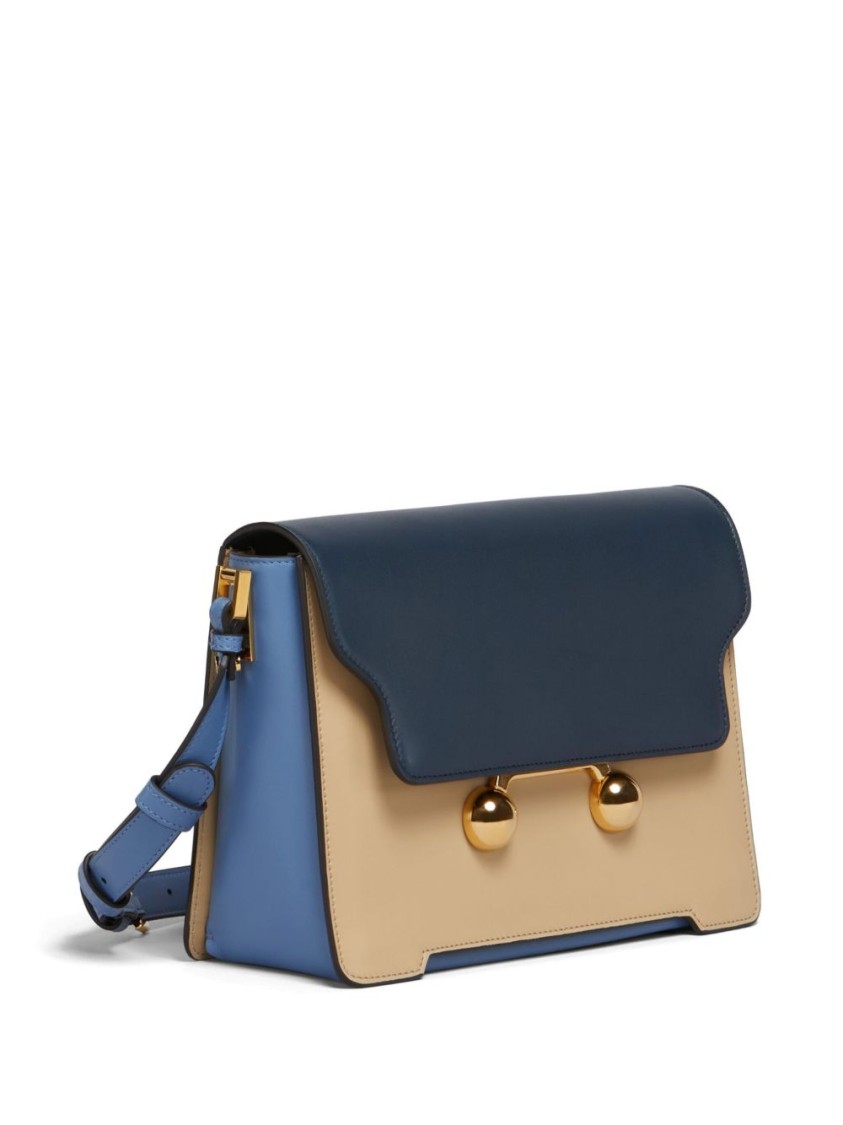 Marni Multicolored Leather Bag With Shoulder Strap In Blue