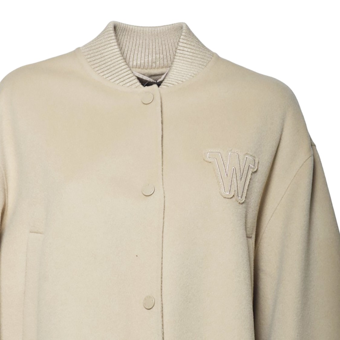 Max Mara Cropped Bomber Jacket With Ribbed Collar In Brown