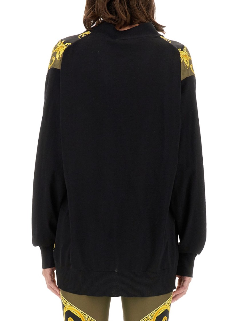 Versace Black La Coupe Des Dieux Cardigan In Multicolor
