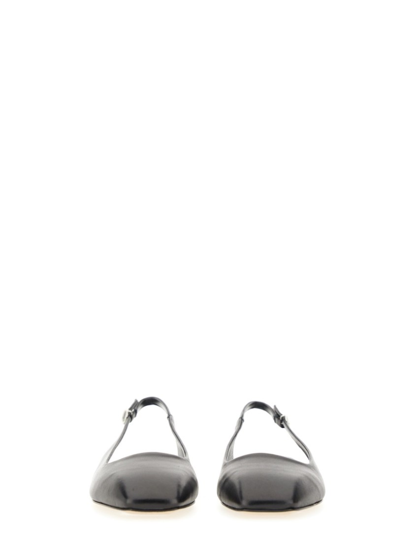 Aeyde 10mm Geraldine Napa Slingback Flats In Black