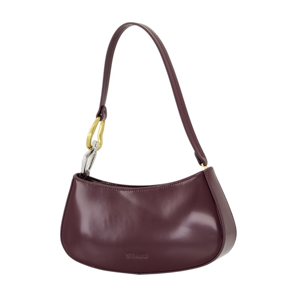 Staud Ollie Shoulder Bag - Leather - Burgundy In Black