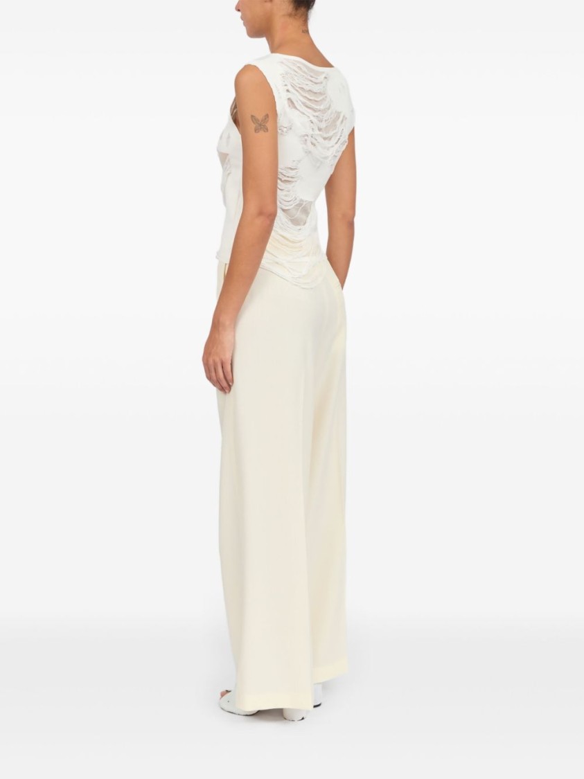 Mm6 Maison Margiela Mm6 By Maison Margiela Layered Distressed Fabric Sleeveless Top In Neutrals