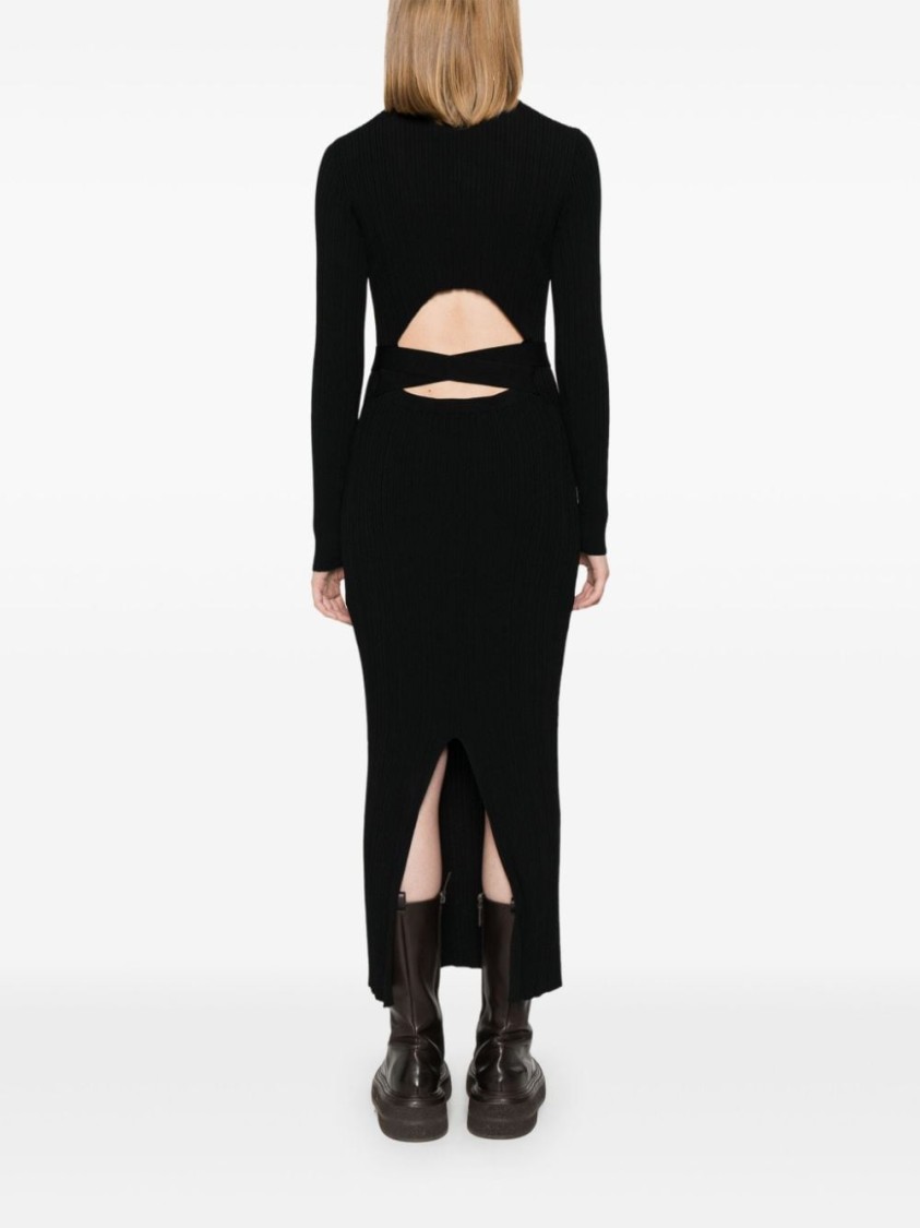 Twinset Draped-detail Maxi Dress In Black
