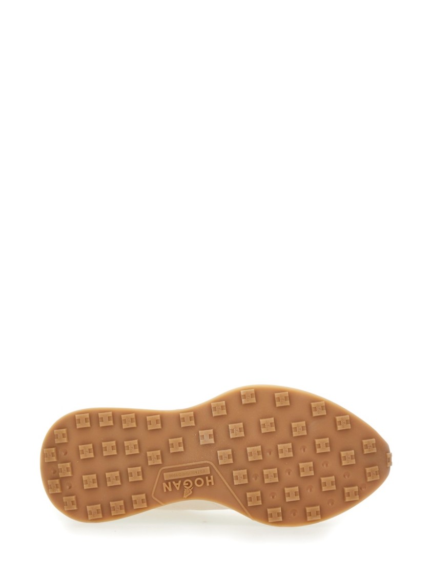 Hogan Leather Sneakers With Rubber Sole And Suede Accents In Pattern