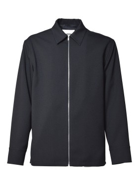 JIL SANDER グレー 長袖シャツ 40 L相当 Jil Sander Grey wool shirt with scarf | TheDoubleF