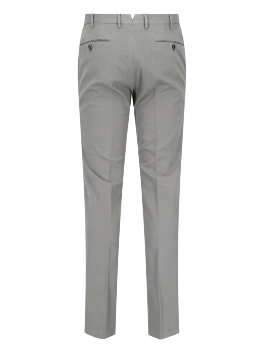 Pt Torino Straight Trousers With Pockets And Loops In Grey