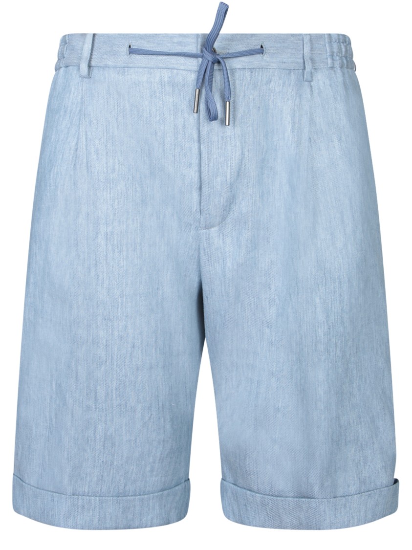 Shop Tagliatore Breathable Linen-cotton Blend Brown Shorts