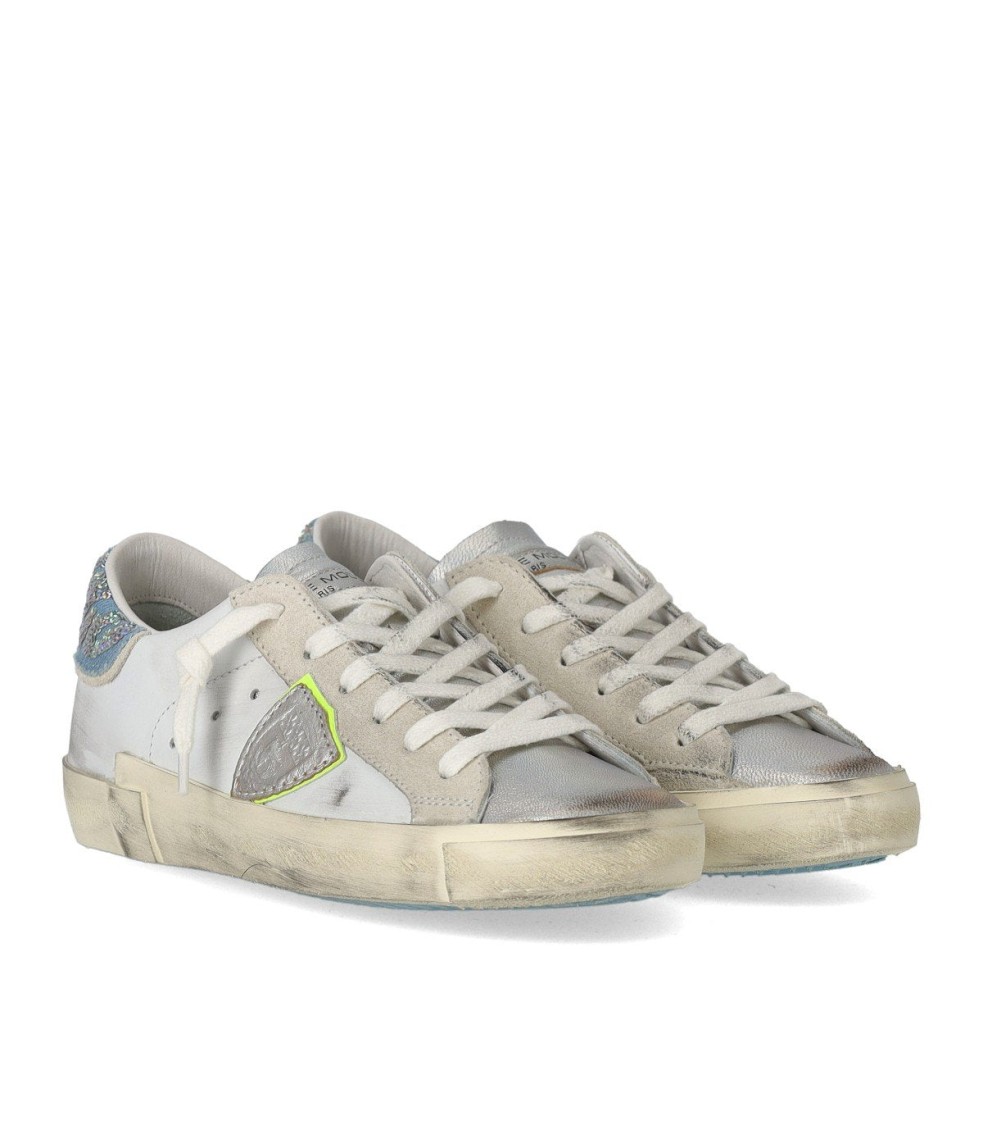 Philippe Model Prsx Metal Sequins White Sneaker In White