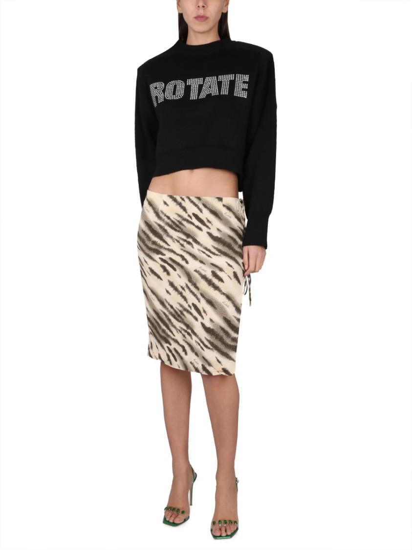 Rotate Birger Christensen Rotate Birgerchristensen Cropped Shirt With Logo