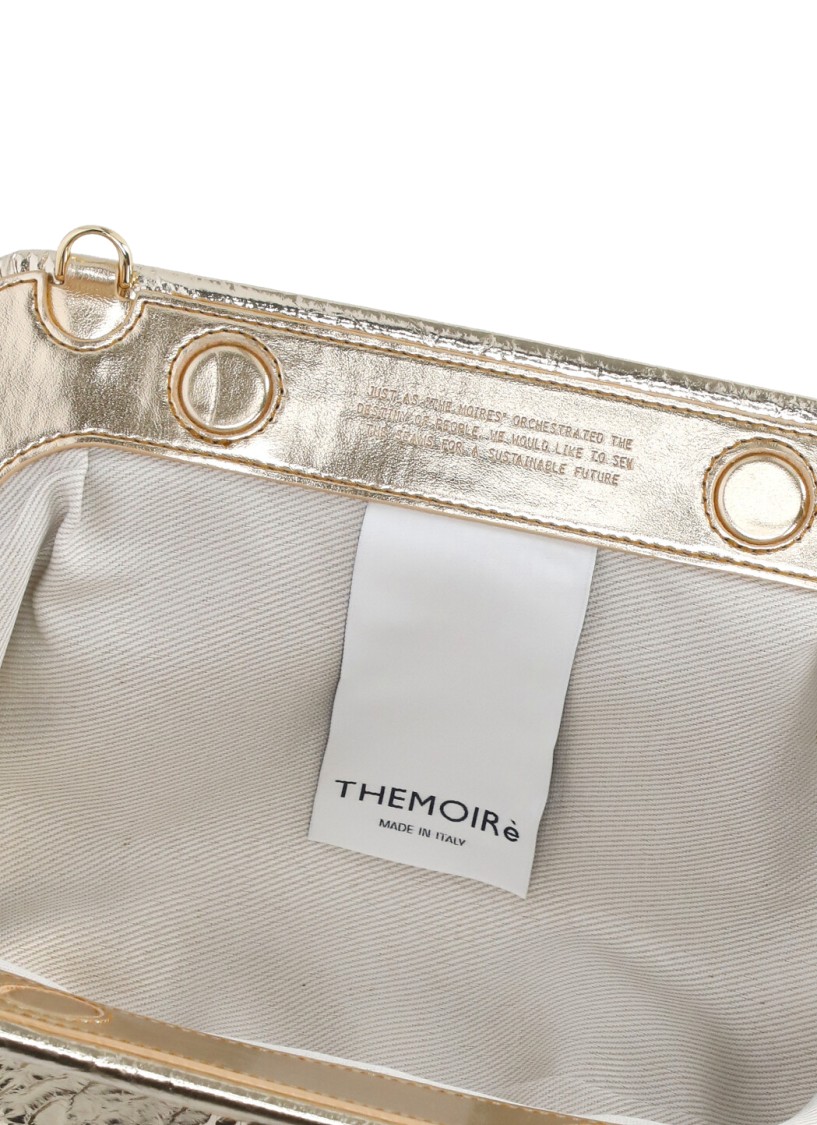 Themoirè Gold Vegan Leather Emera Pineapple Shoulder Bag In Gold