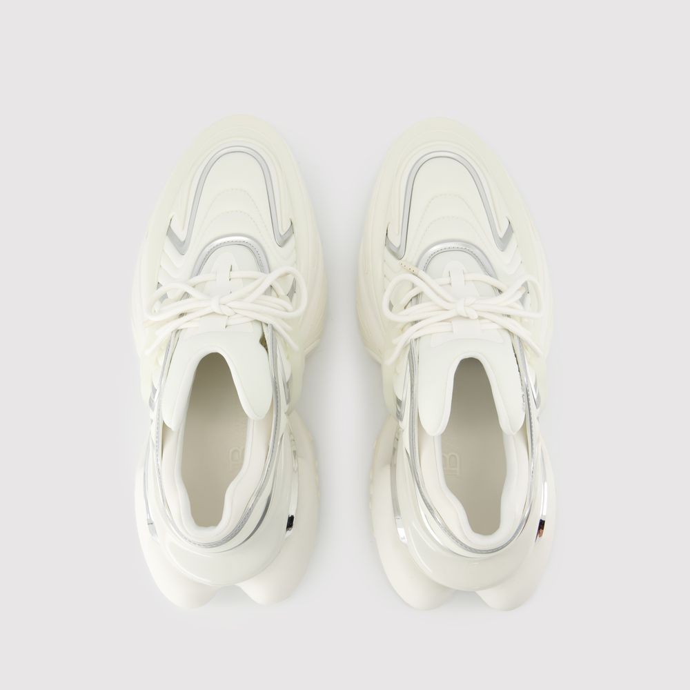 Shop Balmain Unicorn Wave Sneakers - Leather - White