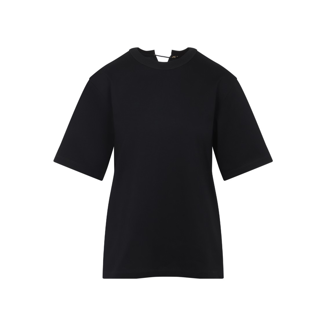 Carven Relaxed Fit Cotton T-shirt With Unique Neckline In Black