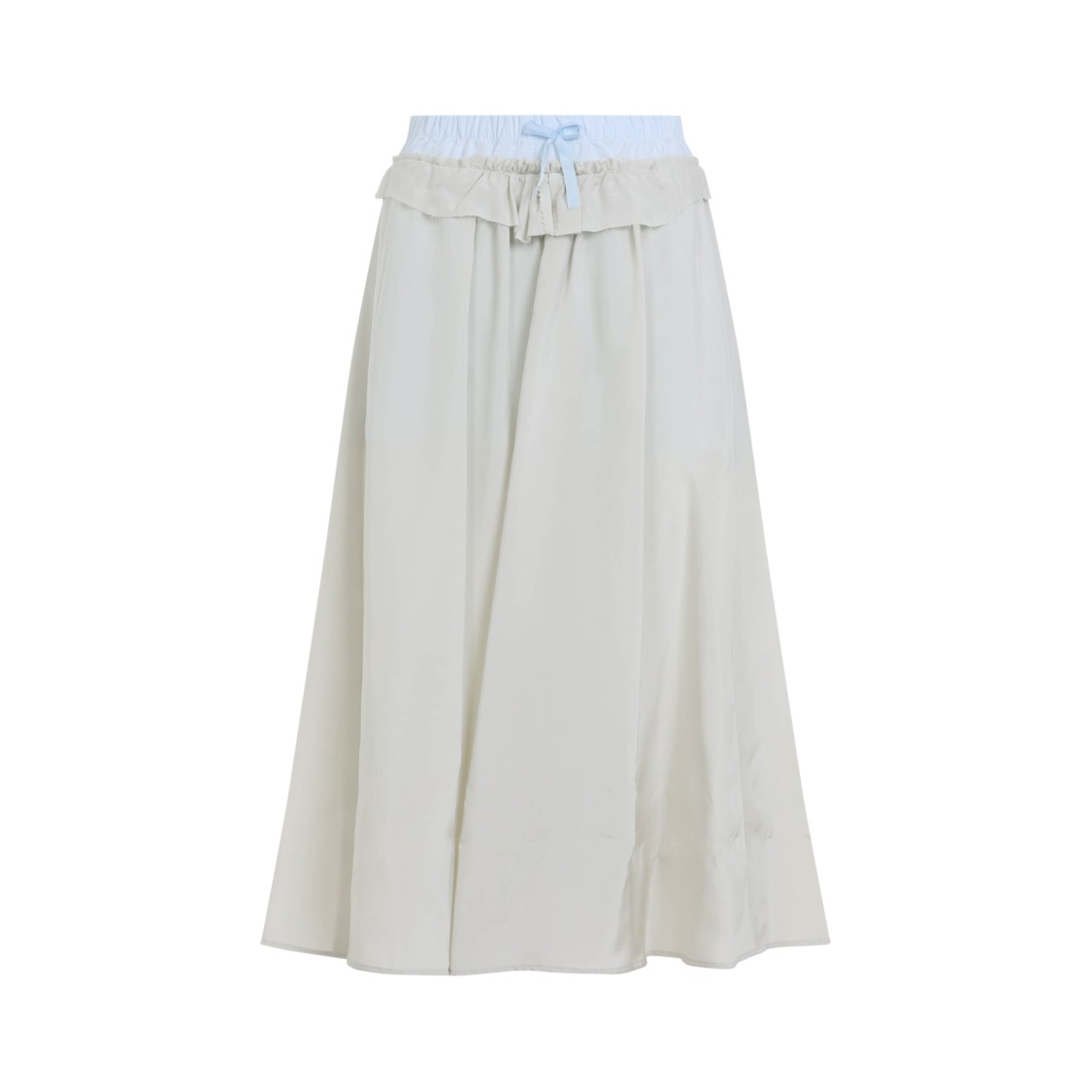 Maison Margiela Viscose Midi Skirt With Contrasting Waistband