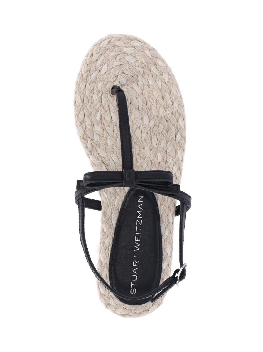 Stuart Weitzman Felicity Espadrillas Thong Sandals In Black