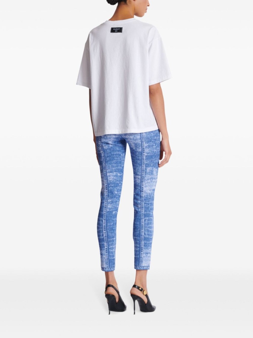 Balmain Graphic Kiss Print T-shirt With Relaxed Fit In White