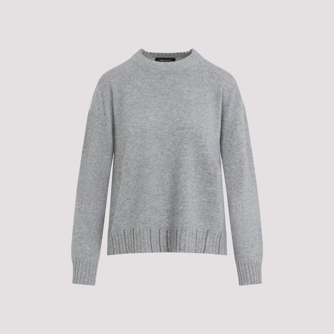 Fabiana Filippi Grey Wool Blend Crew Neck Sweater