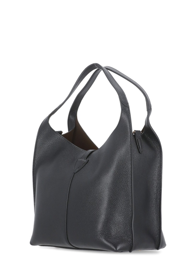 Tod's Black Leather Shoulder Bag In Black
