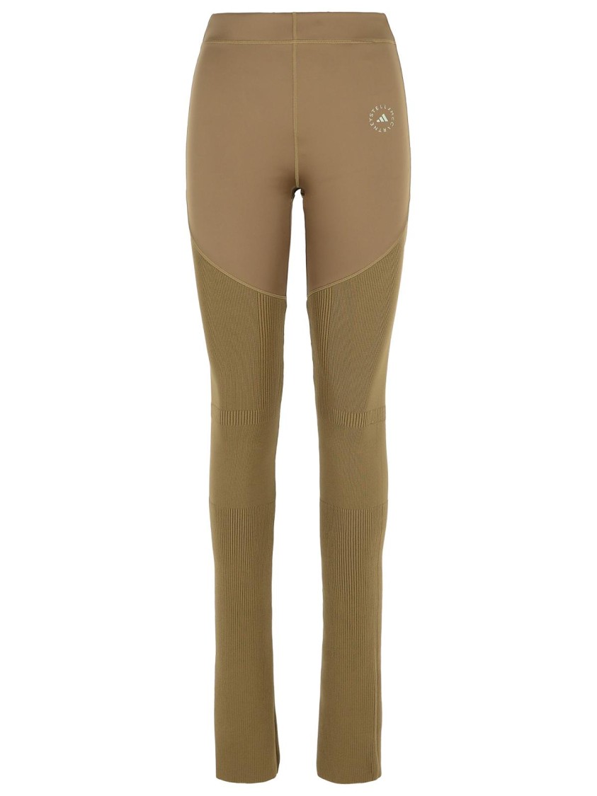 Adidas By Stella Mccartney Army Polyester Blend Trousers In Brown