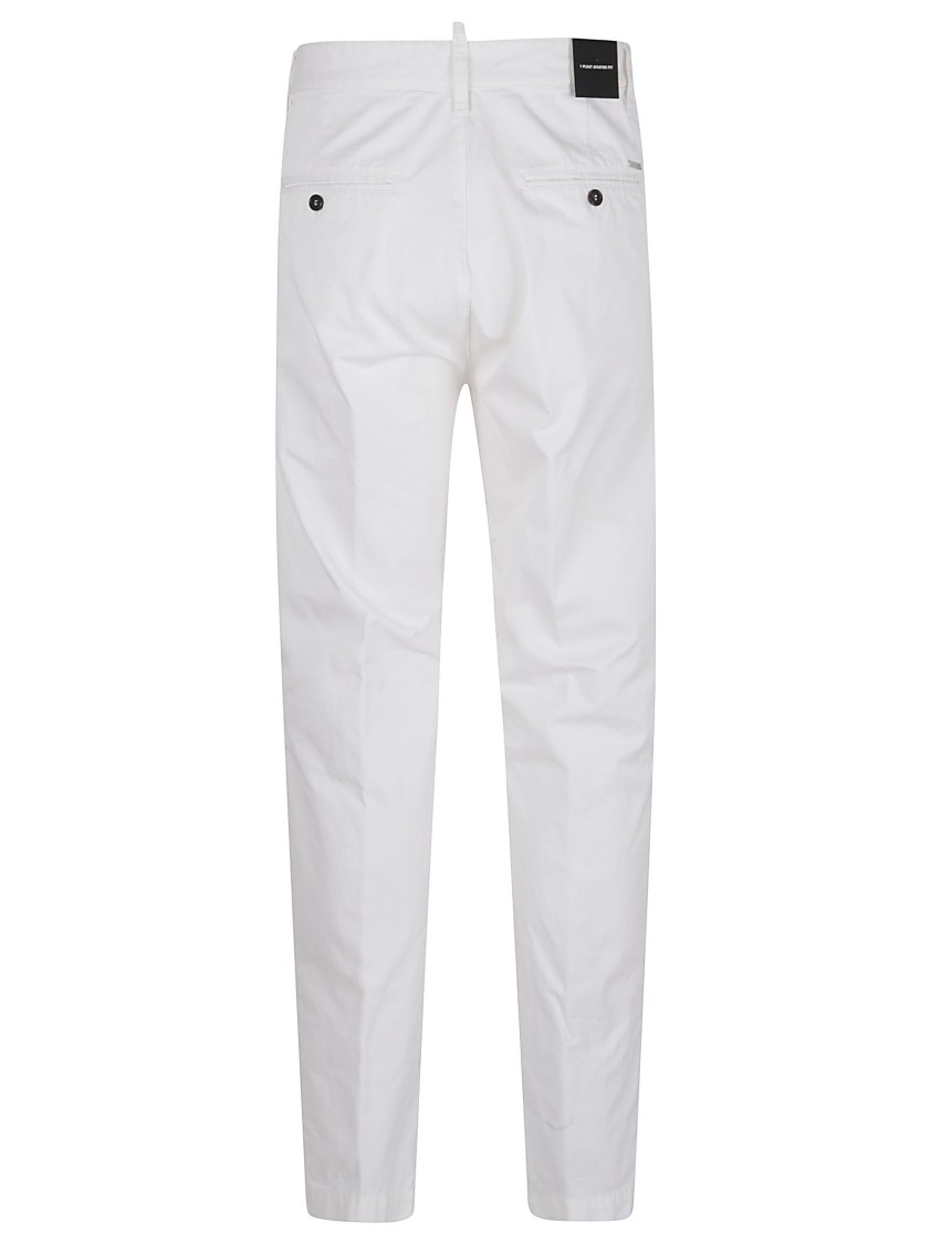 DSQUARED2 DSQUARED2 COTTON TWILL TROUSERS WITH FRONT PLEATS
