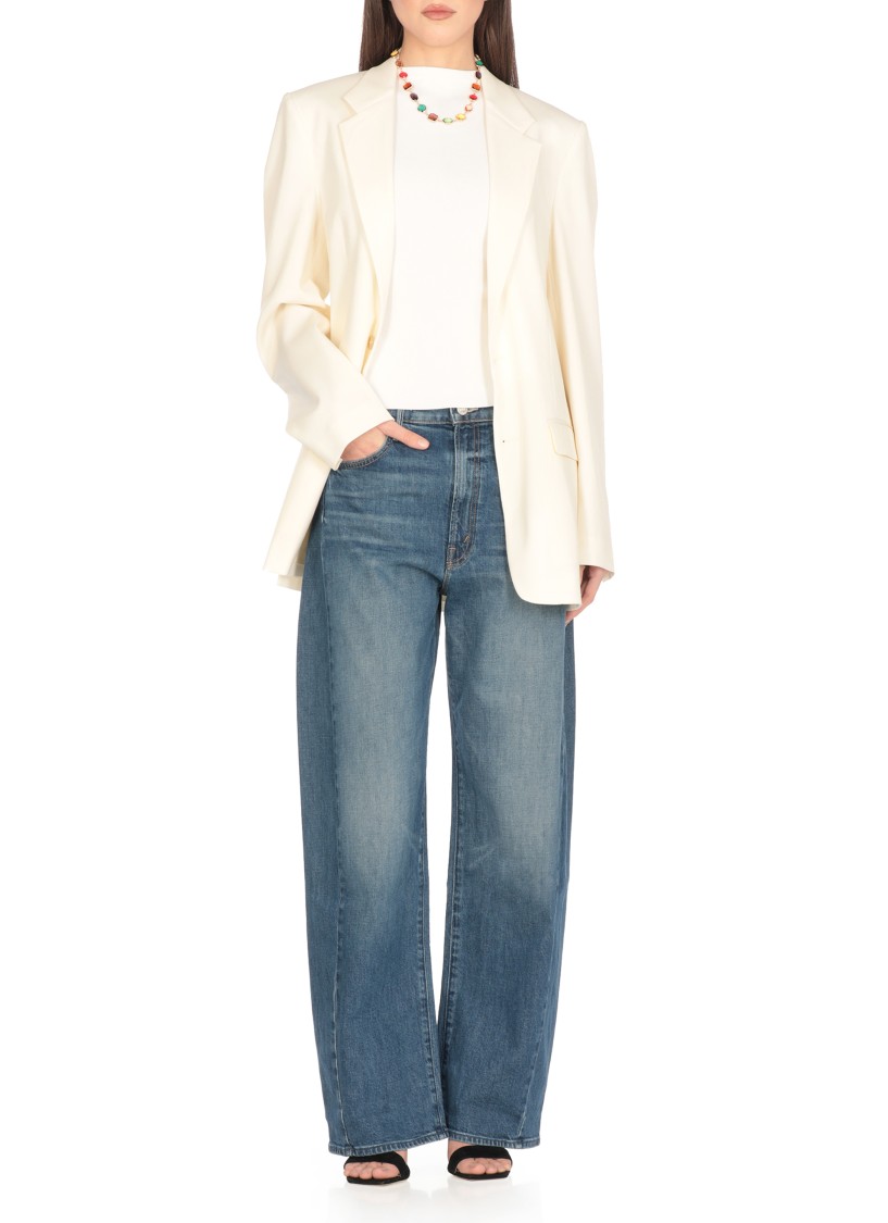Mother Wide-leg Trousers Faded Wash In Blue