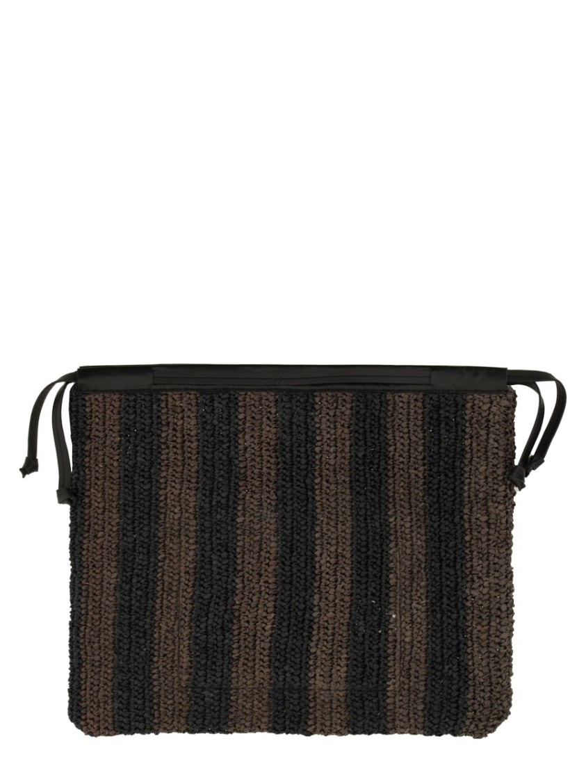 Alysi Textured Raffia Maxi Bag In Brown