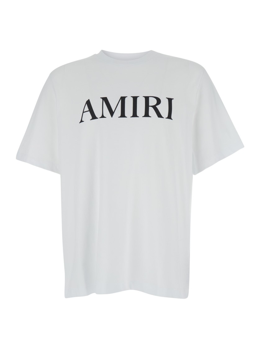 Shop Amiri White T-shirt With Logo Lettering Print