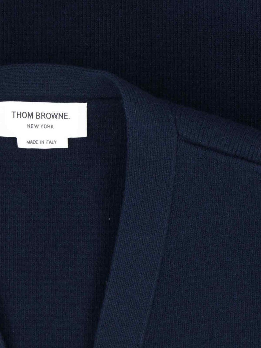 Thom Browne Crewneck Sweater With Striped Sleeve Detail