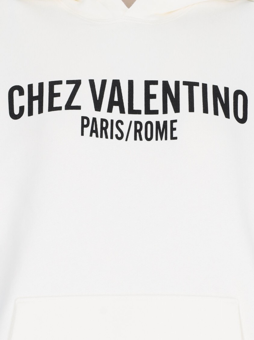 Shop Valentino Logo' Hoodie – White