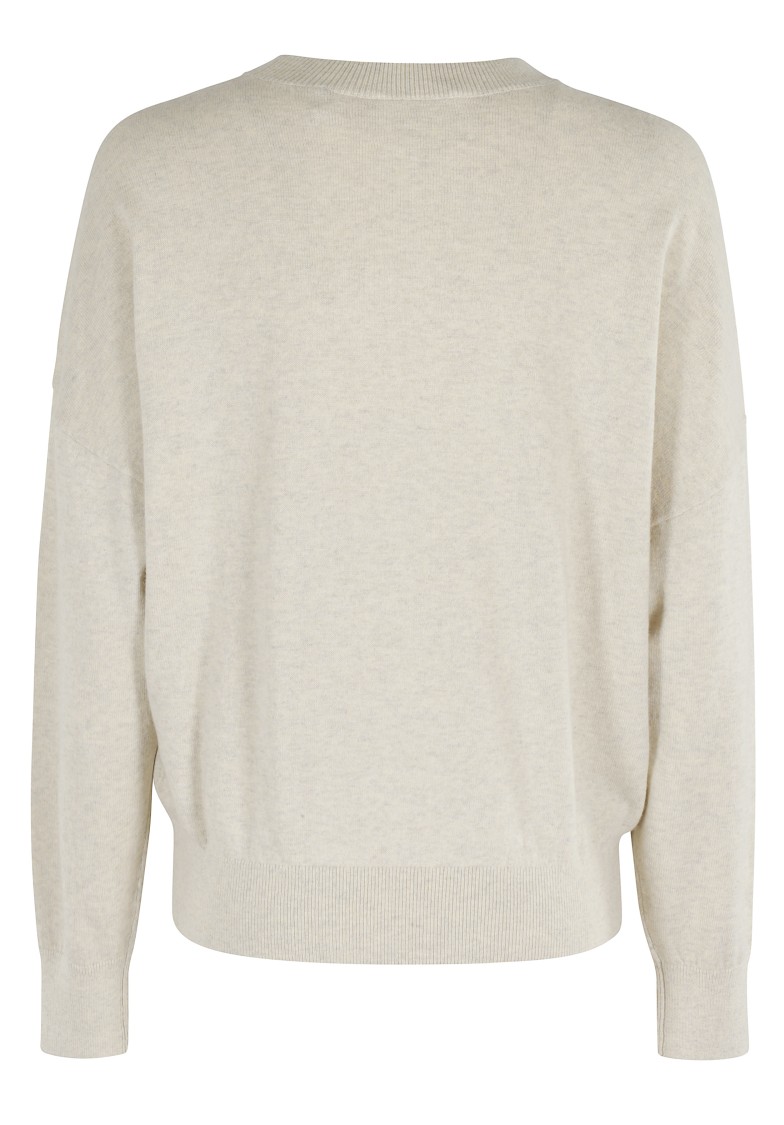 Isabel Marant Étoile Light Grey Relaxed Fit Sweater With Logo Detail In Neutral
