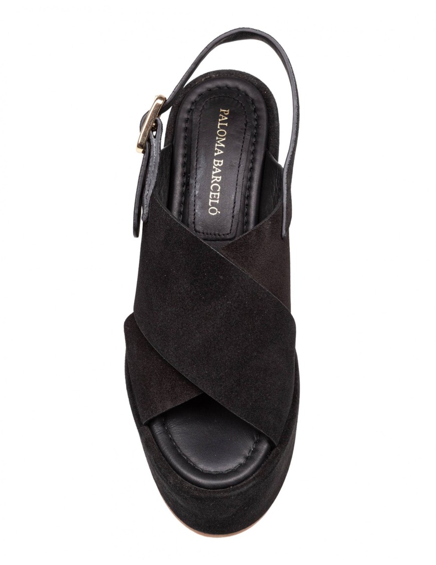 サンダル・ミュール PALOMA BARCELO Women Sandals 266101 SOPHIE SOPHIE BLACK Paloma Barceló Paloma Barcelo' Sophie Sandal In Suede Color