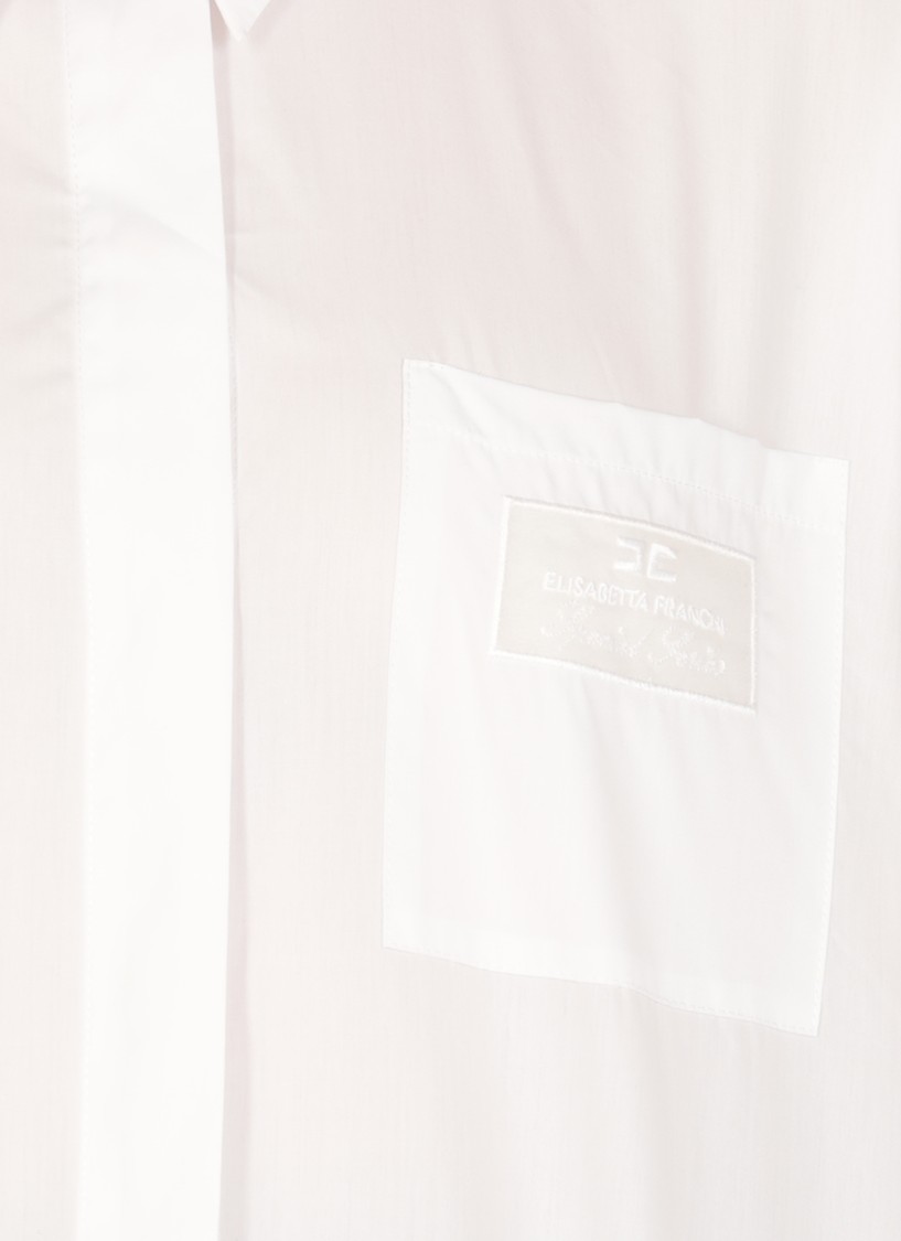 Elisabetta Franchi Shirt With Embroidered Pocket In White