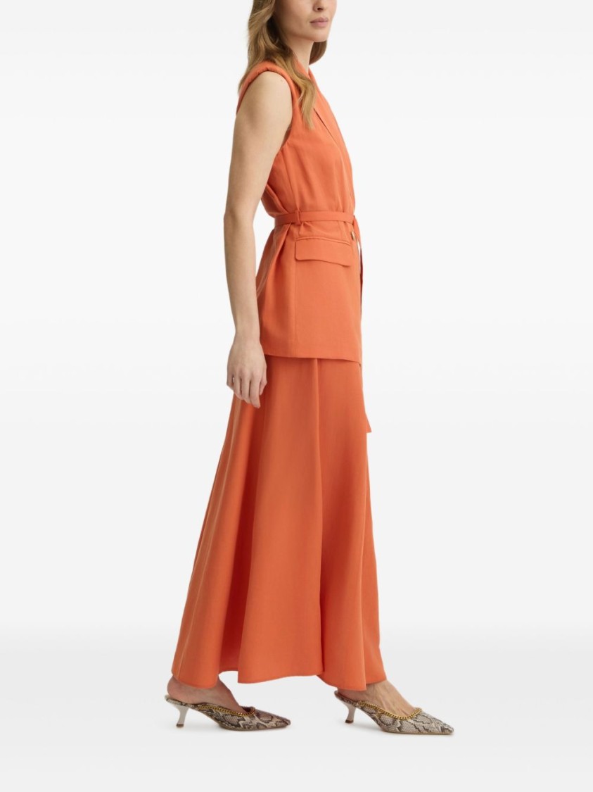 Liu •jo Liu Jo Sleeveless Double-breasted Jacket With Belted Waist