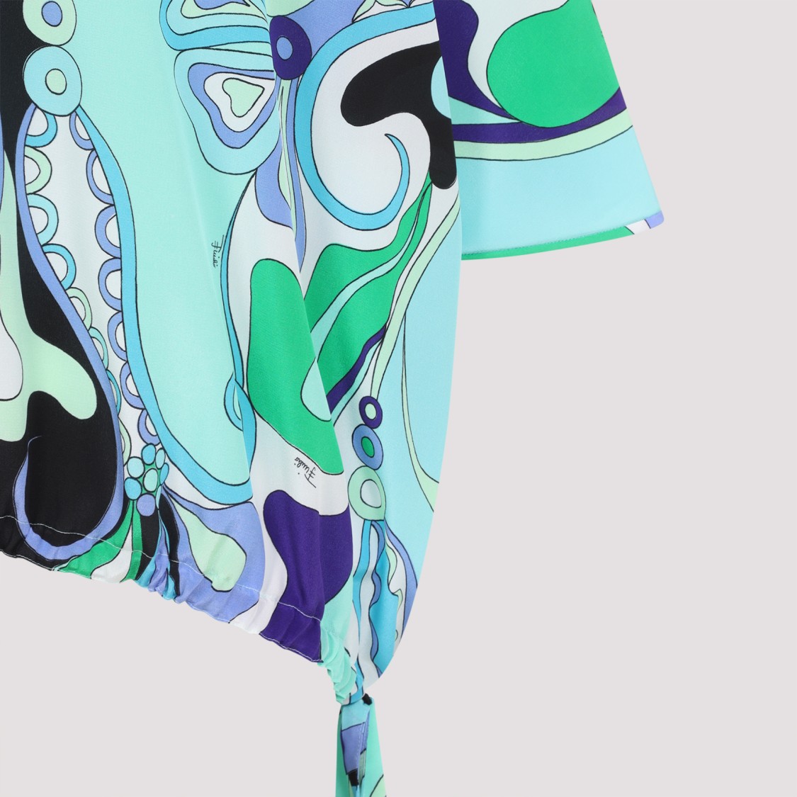 Pucci Orchidee Green And Lilac Silk Blouse