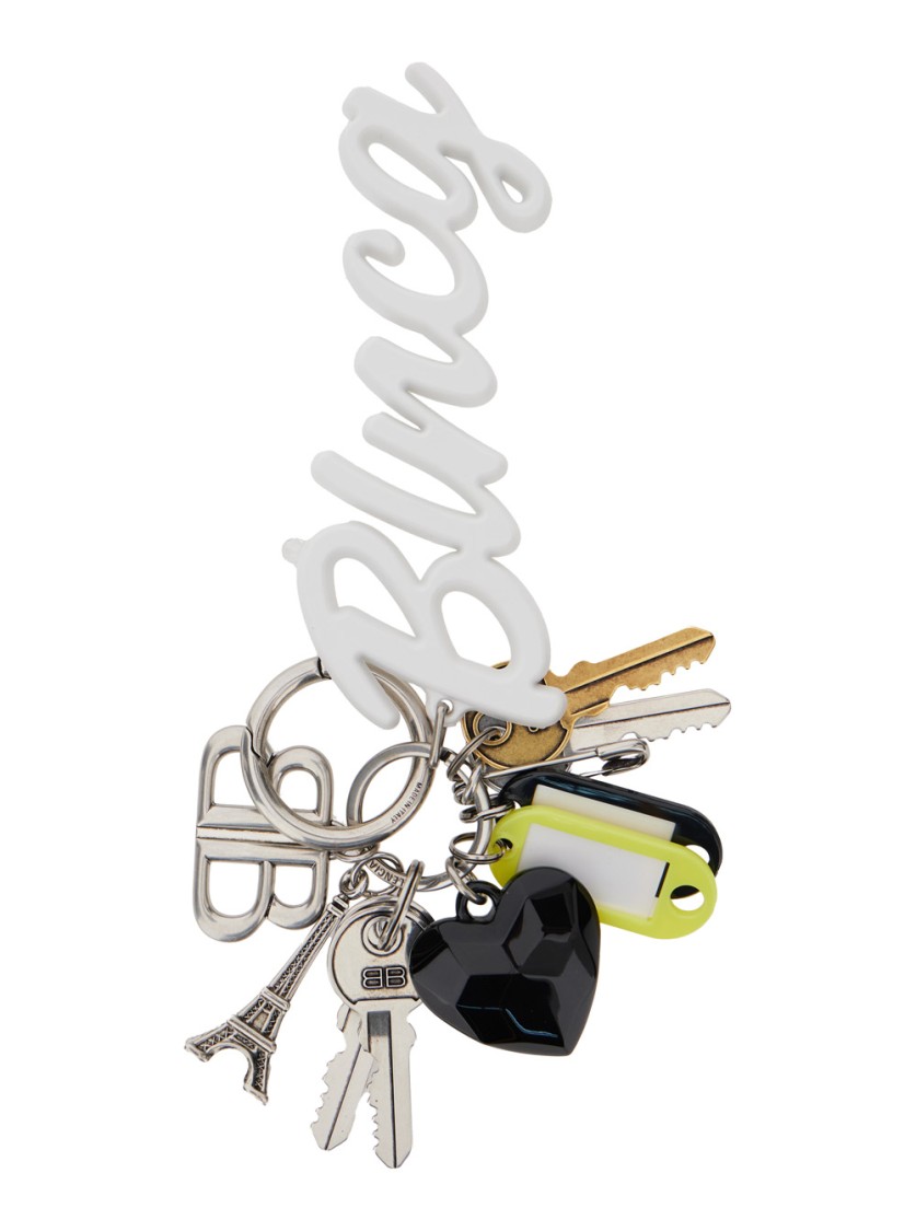 BALENCIAGA BALENCIAGA ECLECTIC KEYRING WITH HEART CHARM AND EIFFEL TOWER