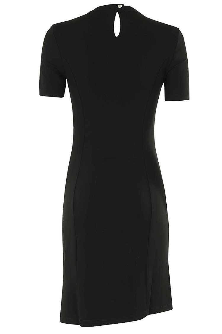 Rabanne Side Snap Ruched Asymmetric Minidress In Black