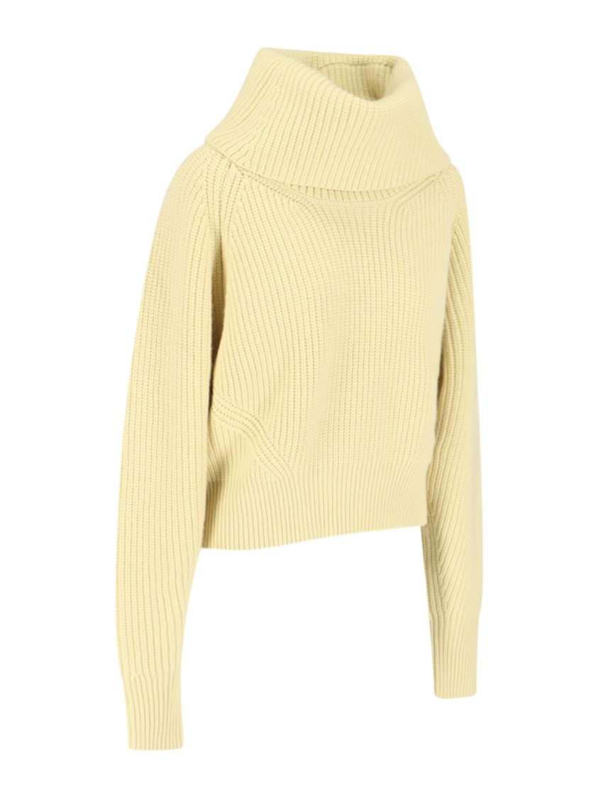 Sa Su Phi Cashmere Blend High-collar Knit Sweater In Yellow